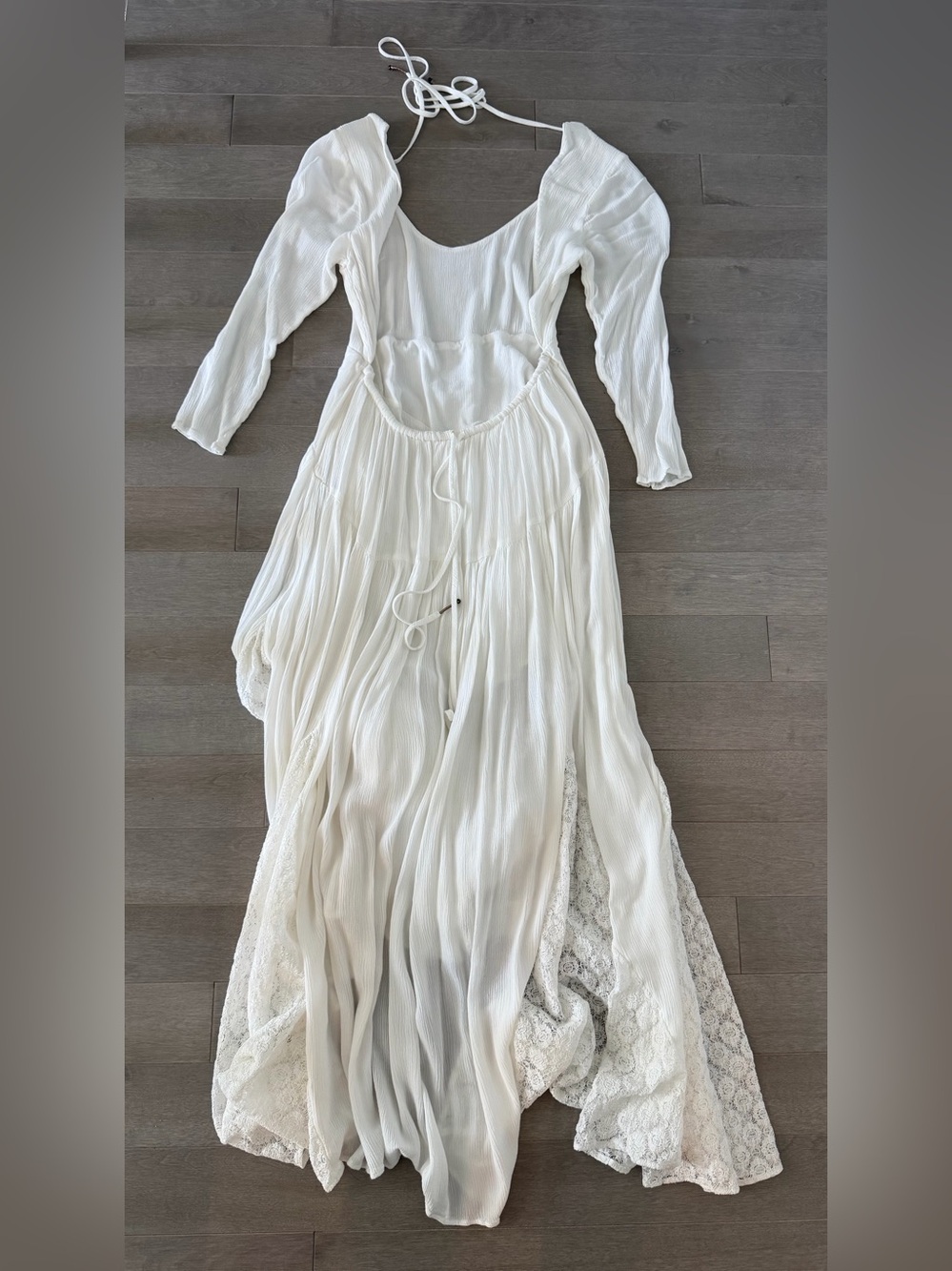 Free People Ivory Lace-Trim Long Sleeve Dress - Picture 2 of 3